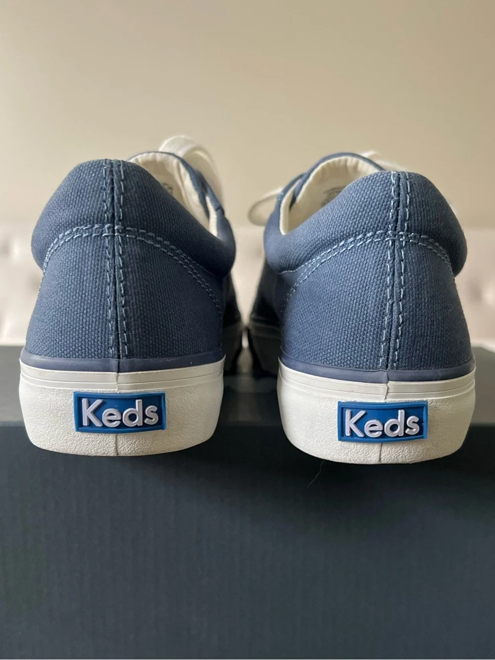Keds Jump Kick Majestic Stripey Sneakers Blue Canvas Women’s 8